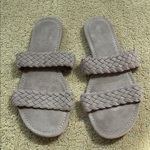 OLD NAVY BRAIDED FAUX SUEDE SANDALS